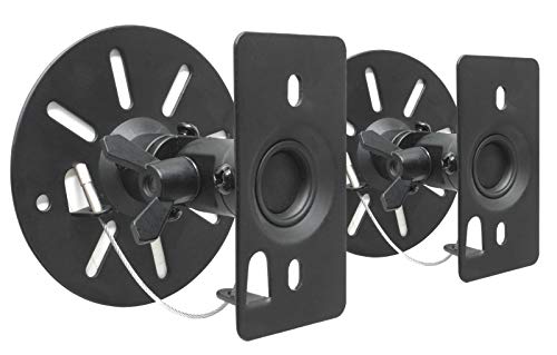 Drall Instruments Drall 2 Supports Universels pour Haut-Parleurs et Enceintes Acoustiques Pivotants et Inclinables Poids Jusqu'à 15 Kg Montage Au Plafond et Au Mur - Noir Modèle : Bs9B