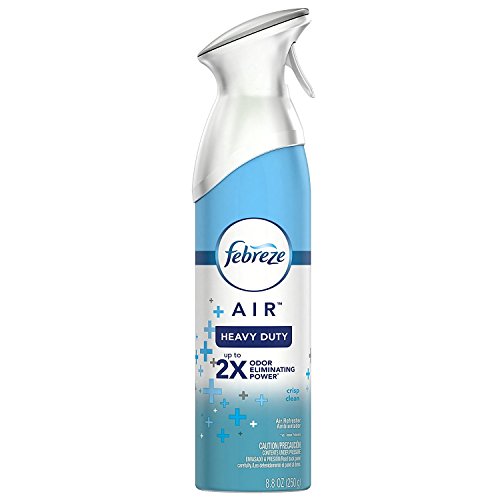 Febreze Air Mist Air Freshener Spray, Odor-Fighting Room Spray, Air Fresheners for Home and Bathroom and Kitchen, Aerosol Can, Heavy Duty Crisp Clean Scent, 8.8oz, 6 Count