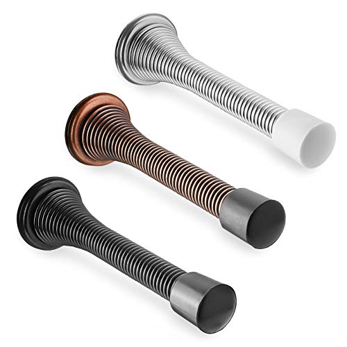 Cauldham 10 Pack Heavy-Duty Spring Door Stop - 3-1/8" Flexible Stopper with Rubber Bumper - Oil Rubbed Bronze - Thumbnail 5