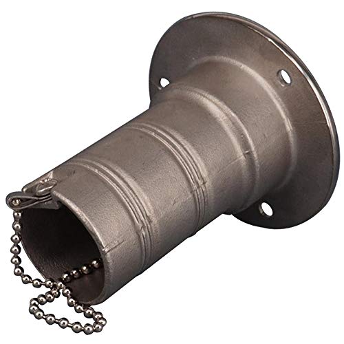 VIGORWORK 1.5inch Silver 316 Stainless Steel Boat Marine Deck Fuel Tank Filler with Pull Out Lug Fit for 38mm Fuel Hose