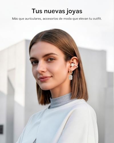 Baseus MC2 Air Auriculares Abiertos, Auriculares de Clip con CloudComfort, SuperBass 2.0, Bluetooth 6.0, 4 Micrófonos con IA para Llamadas nítidas, 40 h de autonomía, IP67, Ligeros 4,9 g