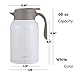 SDREAM 68 Oz Coffee Carafe Thermal Stainless Steel Double Walled Thermal Carafe Heat Retention Vacuum Tea Pots for Keeping Hot/Cold Beverage(off white)