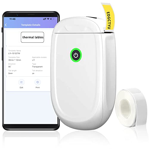 Portable Sticker Maker,Mini Bluetooth White Label Makers,Inkless