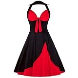 Vintage Halter Cocktail Dress 1950s Rockabilly Audrey Garden Picnic Retro Swing Tea Party Prom Homecoming Dresses