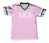 Mega Greek Womens Alpha Kappa Alpha Stripe Sleeve Jersey Large Pink