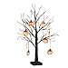 EAMBRITE 2FT Black Glitter Spooky Tree Light with 24 LED Orange Lights and 8 Pcs Pumpkin Accessories for Halloween Decoration Battery Operated Indoor Decoration(UL Certified)