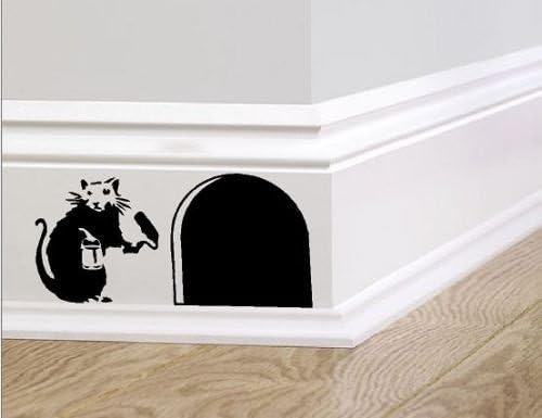 UK_SIGN_SOLUTIONS Banksy Skirting Board Wall Art Bedroom Living Room Lounge Wall Decal (Black, 20cm) by, 20 Cm