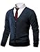 HARRISON83 Mens Slim Fit V-Neck Button Up Cardigan Sweater