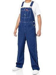 Dickies Men's Bib Overall Work Pants, Rinsed Indigo