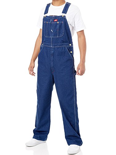 Dickies Men's Bib Overall Work Pants, Rinsed Indigo