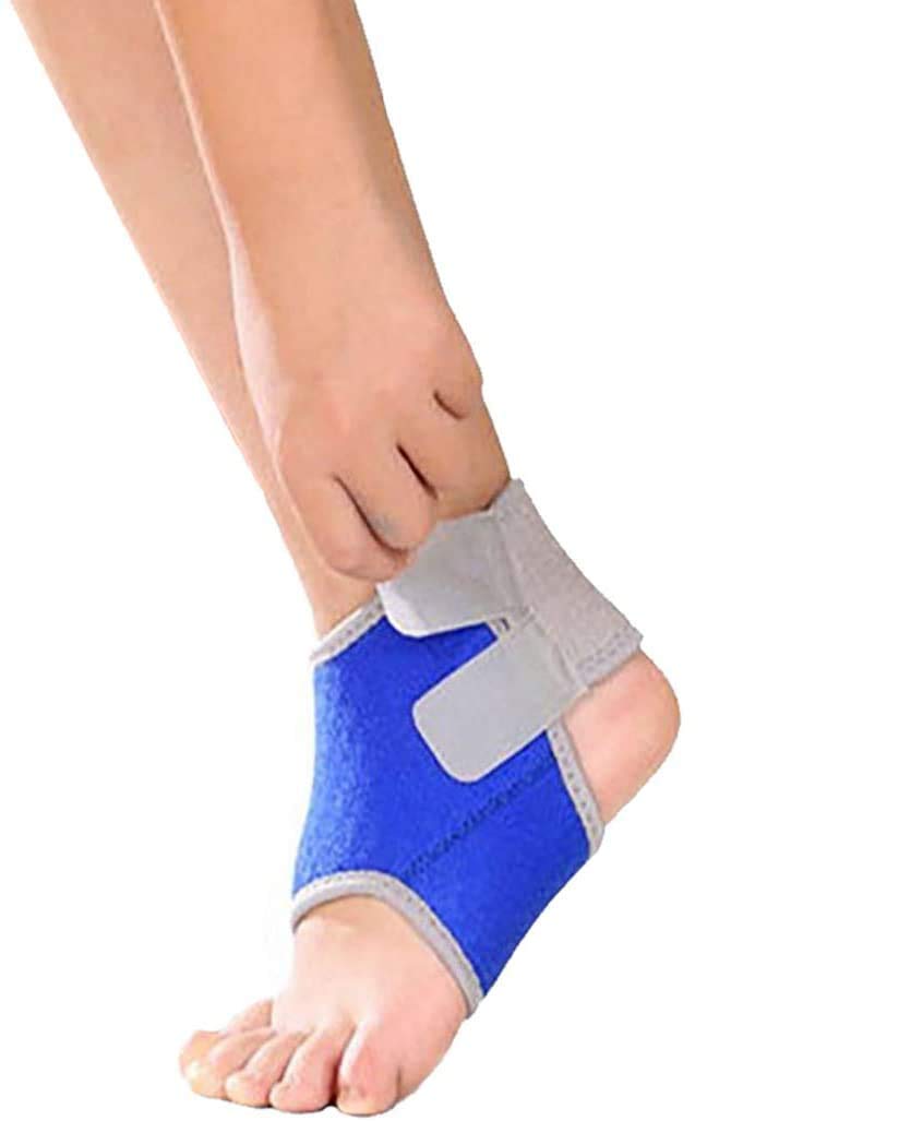 1 Pair Girls Boys Ankle Support Brace Compression Neoprene Ankle Strap Foot Wrap Protector for Strains Sprains Arthritis Ankle Pain Relief Sports, Running (Blue, EU 36-39, recommend Kids UK 3-5)