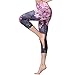 MTSCE Yoga Pants Printed Running Leggings Capris Yoga Capris for Fitness Riding Running(Sakura Capri Pants L/US 4-6)