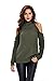Women's High Neck Cold Shoulder Cable Knitted Sweater Pullover