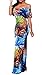 Happy Sailed Flowers Off Shoulder Ruffle Party Homecoming Maxi Dress, Large Tropical