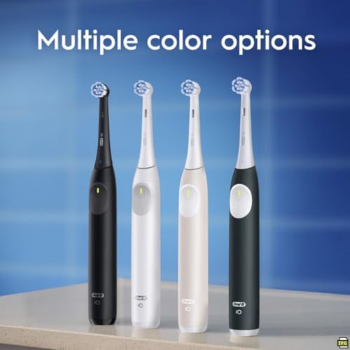 Oral-B iO2 Electric Toothbrush, 1 Gentle Care Toothbrush Head, 1 Travel Case, 1 Travel Refill Holder, Oral B Toothbrush Adults (Night Black), Designed by Braun, 2 Pin UK Plug
