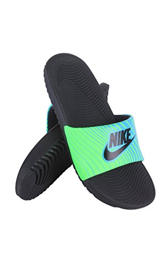 Nike Kids Kawa Print Slide Sandals (2 Little Kid M, Beta Blue/Voltage Green/Black)