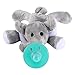 Evedy Pacifier Holder,Stuffed Elephant Pacifiers Baby Toys With Silicone Binky Teething Soother
