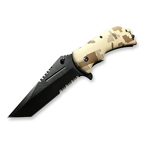 Best Folding Tactical Knife with Spring Assisted Tac Force Tanto Folding Knife Convenient Pocket Knife for Deer, Boar, Hog and Fishing Buck Knife Folding. This New Rescue Knife and Survival Knife Comes with Black Steel Blade for Any Camping and Hunti
