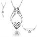 KATGI Fashion 18K White Gold Plated Heart Angel Wings Pendant Necklace