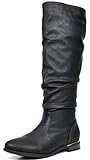 DREAM PAIRS STAND Women's Fashion Casual Faux Fur Lining Slouchy Knee High Fall/Winter Riding Boots