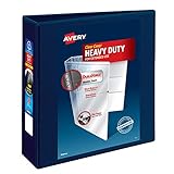 Avery Heavy Duty View 3 Ring Binder, 3" One Touch EZD Ring, Holds 670-Sheets 8.5" x 11" Paper, 1 Navy Blue Binder (79803)