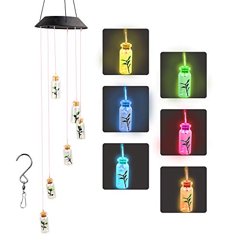 ZOUTOG Solar String Lights, Color Changing LED Mobile Bottles Lights, Waterproof Outdoor Wind Chimes for Home/Yard/Patio/Garden - Thumbnail 7