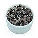 E-TING 1000pcs 5mm Dark Brown Color Silicone Lined Micro Rings Links Beads Linkies for I Bonded Tipped Hair Extensions