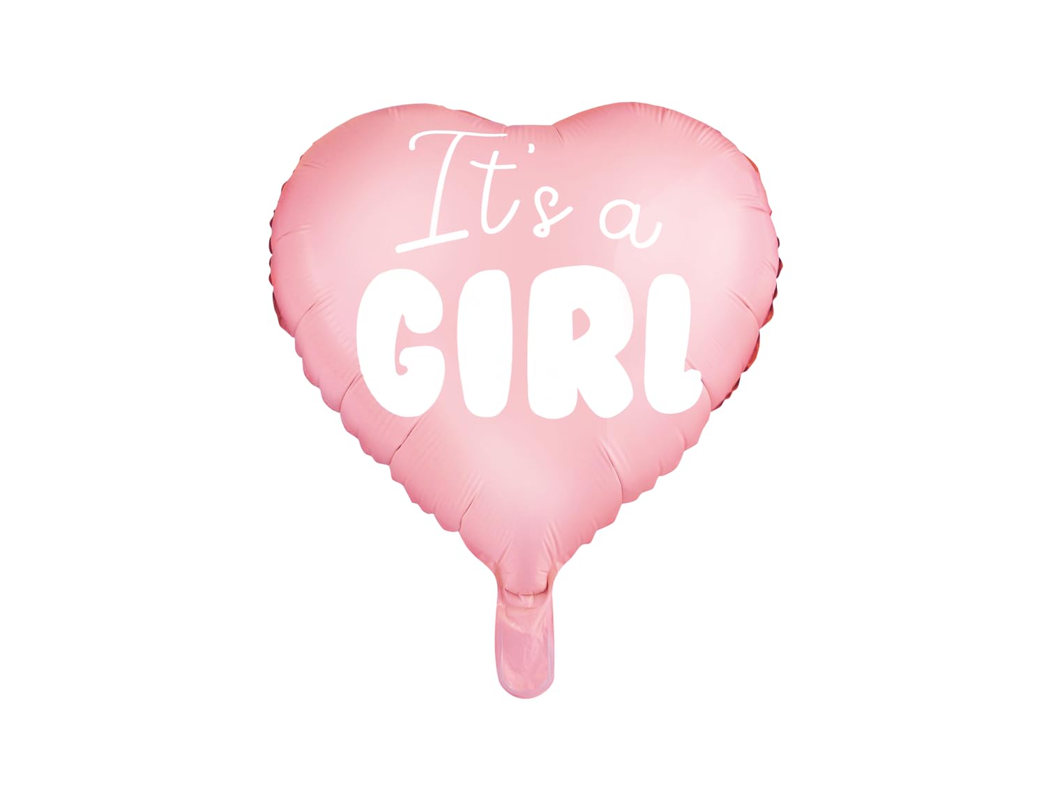 PartyDeco 18" Pastel Foil Heart Balloon in White & Pink – "It’s a Girl" Baby Shower Decoration, 45 cm, Perfect for Gender Reveal and Baby Announcements