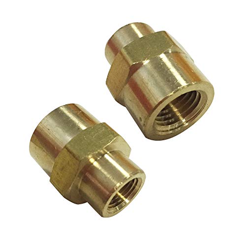 Legines NPT Reducing Coupling Brass 1/4" Female x 1/8" Female, Hex Reducer Coupler Adapter Pipe Fitting (Pack of 2) - Thumbnail 5