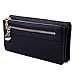 HDE Women's Leather Wallet Clutch Multi-Function Zippered Wristlet Purse Black
