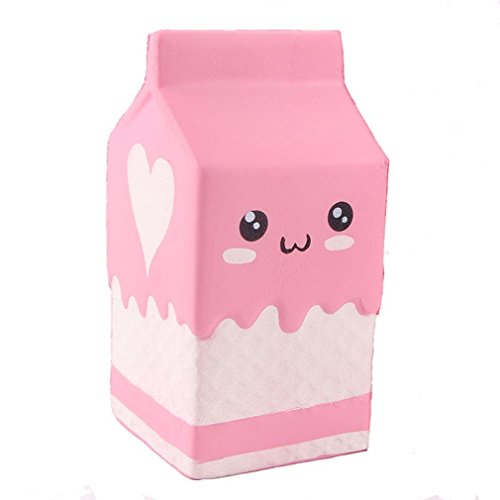 Solvang Kawaii Cute Turtle Squishies Jumbo Slow Rising Soft Scented Toys Squishy Stress Reliever Kids Adult Gift (milk bottle-pink)