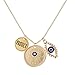 LUX ACCESSORIES Goldtone Blue Evil Eye Hamsa Protect Cluster Charm Necklace