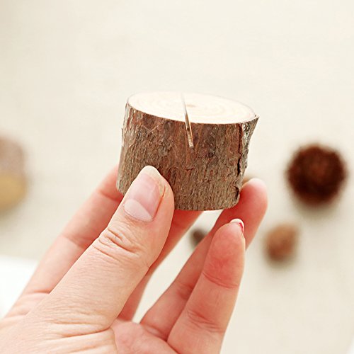 Aimyoo Wooden Card Holders Table Number Stands for Home Party Decoration Wedding Favors (Pack of 50) - Thumbnail 4