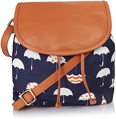 Lychee Bags Women Canvas/PU Amie Sling Bag for Girls (Black, Brown)