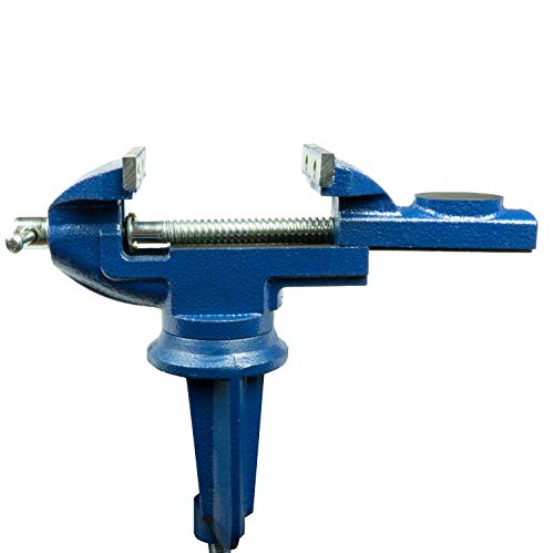 HRB Schraubstock 70 mm klemmbar für Werkbank, Schraubstock klein und drehbar massiv gefertigt mit Hammerschlaglackierung… – Bild 7