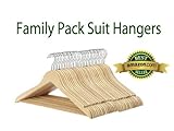 Whitmor 6026-715-16 Natural Wood Collection Suit Hangers, Set of 16 - Set of 2