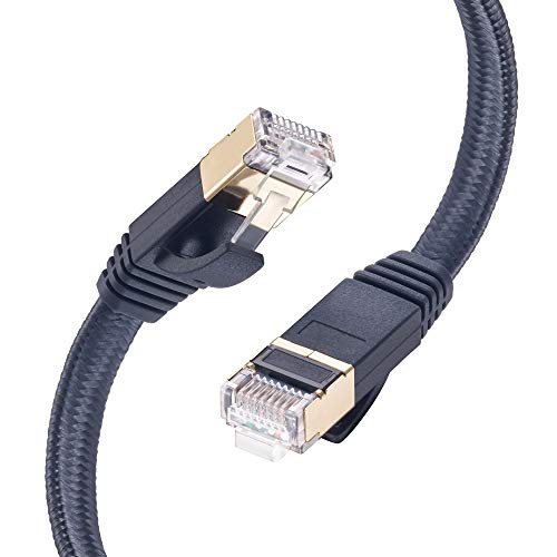 Cat 7 Ethernet Cable, Hymeca Nylon Braided Cat 7 Cable 20 ft Xbox PS4 Network Cable Shielded - Solid Flat Internet Network Computer Patch Cord Slim Cat7 High Speed LAN Wire with Rj51 Connectors - Thumbnail 7