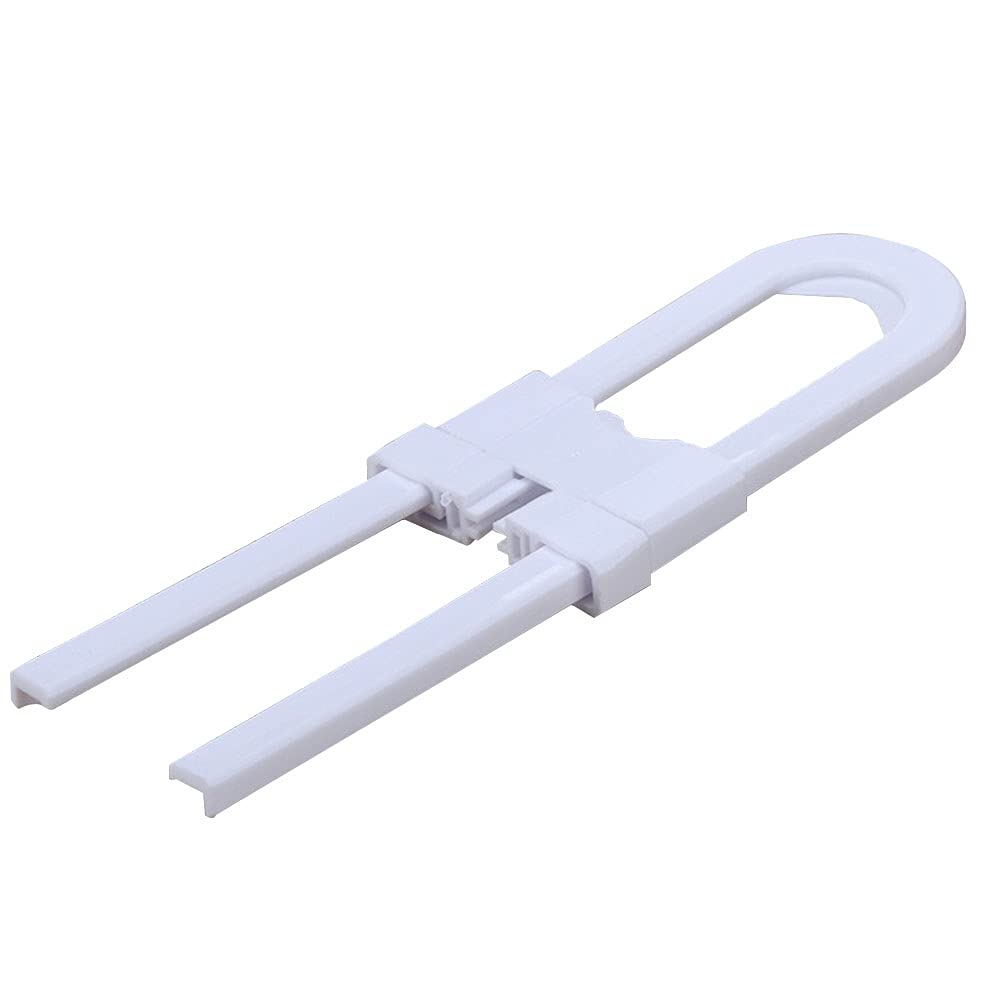 ANCLLO 6 Pack Sliding Cabinet Locks U Shaped Safety Locks Cabinet Latch for Kitchen Bathroom Storage Doors Knobs and Handles (White)