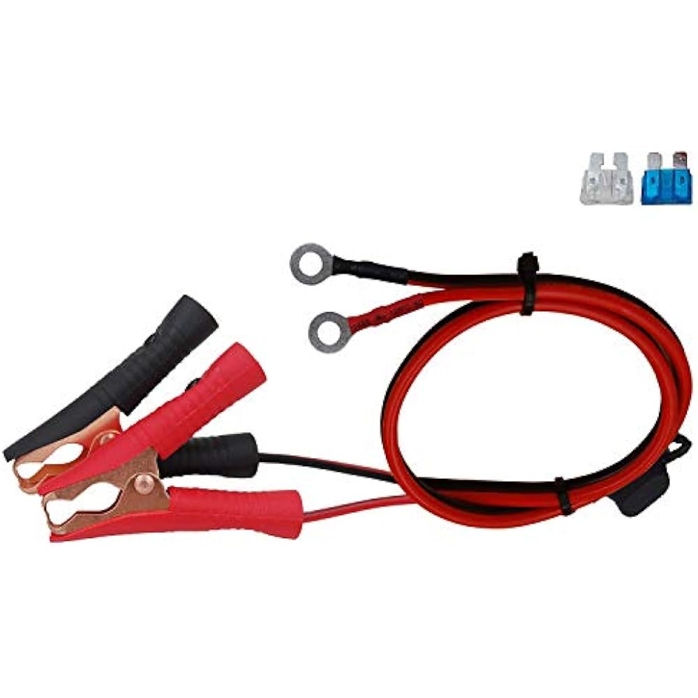 1.6FT/0.5m 16 AWG Extension Cord Eyelet Terminal With Battery Clamp 12V