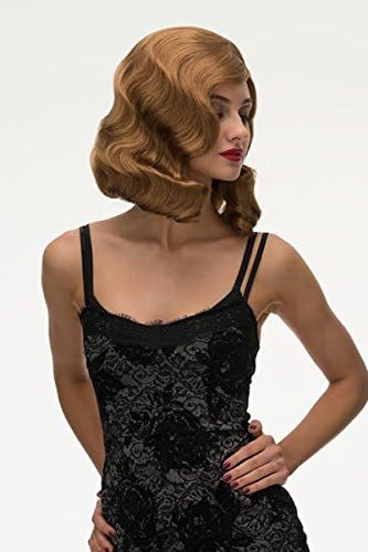 40'S Style Golden Brown Wig, Wavy: Rhona