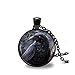 Diysetar Raven Pendant, Raven Necklace, Crow Necklace, Bird Jewelry