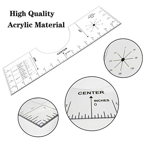 T-Shirt Alignment Tool -16x5\'\' T Shirt Ruler Guide,T-Shirt Vinyl Guide - Sublimation Designs on T-Shirt- Centering Tool | for Applying Vinyl T-Shirt Alignment Guide (Normal Ruler Black, 16x5)