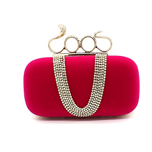 Kingluck Velvet Wedding/Special Occasion Clutches/Evening Handbags(More Colors) (hotpink)