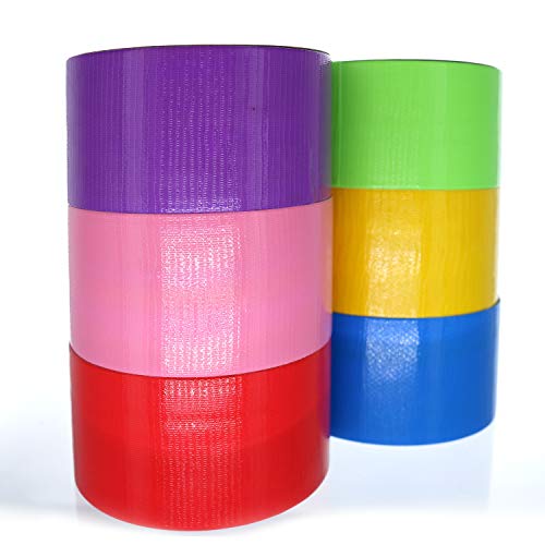 image for GIFTEXPRESS 6 Assorted Colored Duct Tapes - Multi Purposes Bright Colo