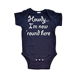 Apericots Howdy I’m New Round Here Funny Short Sleeve Infant Bodysuit