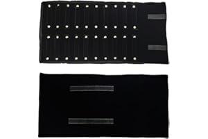 SCIKHEFT Portable Jewelry Roll Bag For Rings,Black All and Velvet Jewelry Roll Bag keep your Rings Safe (Open size: 55 * 29cm Close size: 30 * 10cm, Black Grey)