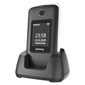 Fllip-Phone-for-Elderly-Dual-Sim-Free-Basic-Mobile-Phone-Unlocked-with-Charge-Dock-Big-Button-Pay-As-You-Go-Mobile-Phones-Easy-to-Use-for-Senior-black ukuu Seniors Mobile phone with 2.8 inch Large Colour Display, Big button and Big Volume Easy to Use for Elderly…