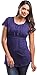 Empire Waist Nursing Top Breastfeeding Tee Shirt (Medium, Indigo)