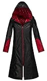 HOLRAN Devil May Cry 5 DMC Dante Men's Leather Coat Jacket Cosplay Costumes (Large) Black