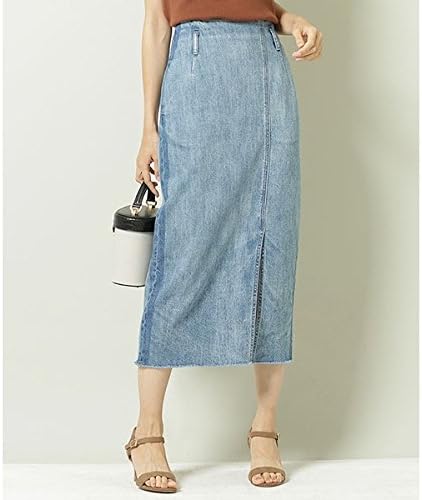 Amazon ナノ ユニバース レディース Nano Universe 予約商品 マスキング加工スリットデニムスカート 115サックス 38 スカート 通販